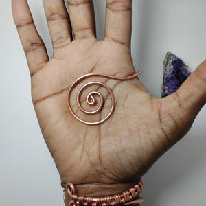 Copper Palm Ring, Palm Cuff, Copper Cuff, Spiral Hand Cuff, Handmade Copper Bracelet Cuff