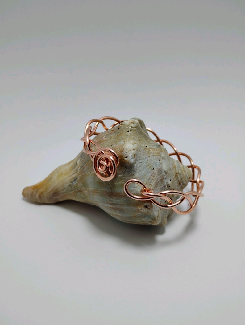 Braided Copper Bracelet, Handmade Wire Bracelet, Copper Cuff Bracelet, Copper Bracelet image 5