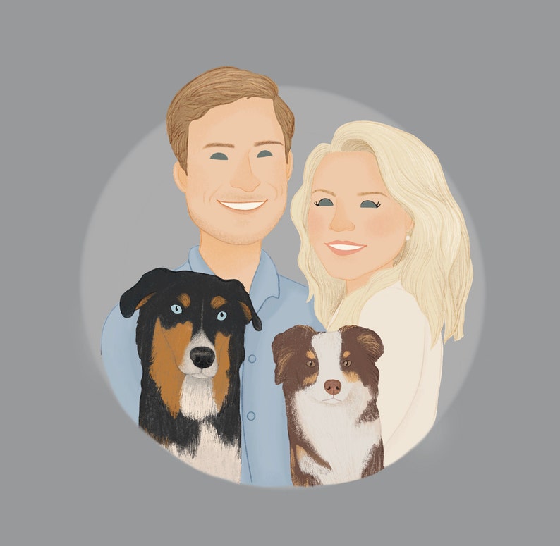 Couple portrait, Couple Illustration, Family Portrait, Wedding gift, Custom Family Portrait, Custom Couple Portrait, Personalized Portrait image 1