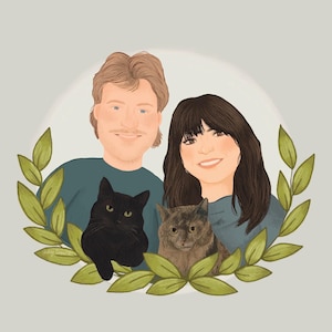 Custom Family Portrait, Couple Portrait, Personalized Portrait, Custom Couple Illustration,