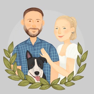 Couple portrait, Couple Illustration, Family Portrait, Wedding gift, Custom Family Portrait, Custom Couple Portrait, Personalized Portrait image 3