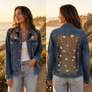 Embroidered Sheer Jacket - Etsy