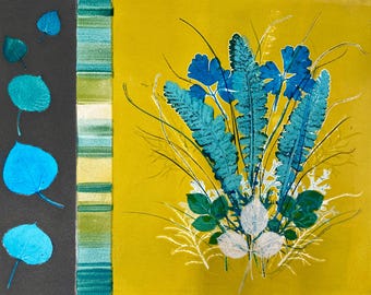 Framed, Original,No.119 Foliage Joy Monotype 16x12 printed on 22x15 Arches 88  2022