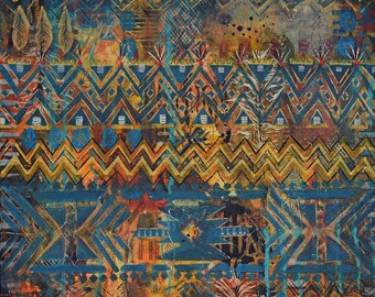 Mixed Media, Acrylic, painting, original, abstract, symbols, marks #PPITCHERART