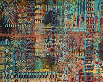 Mixed Media, Acrylic, painting, original, abstract, symbols #PPITCHERART