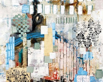 Hidden Arch, Original, Abstract Painting Mixed Media