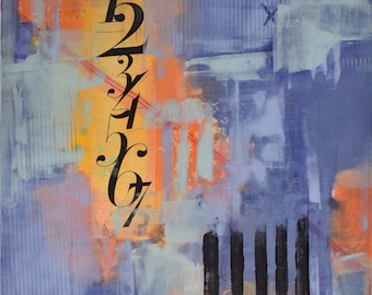 Framed Monotype Print: "The Count" - Original Chine Colle Art