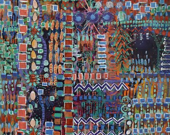 Mixed Media, Acrylic, painting, original, abstract, symbols, marks #PPITCHERART