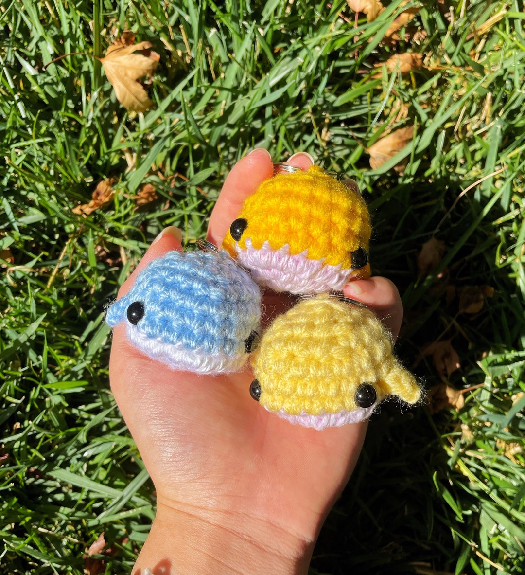 Handmade Mini Whale Crochet Keychain Etsy