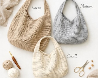New and Improved! Crochet Hobo Tote Bag Pattern | Easy Slouchy Purse (PDF Pattern)