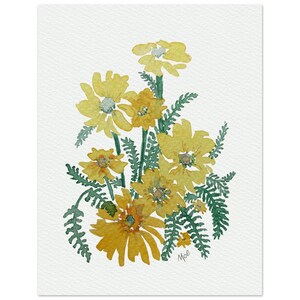 Yellow Daisies Watercolor Fine Art Poster - Vibrant Giclée Print for Home Decor