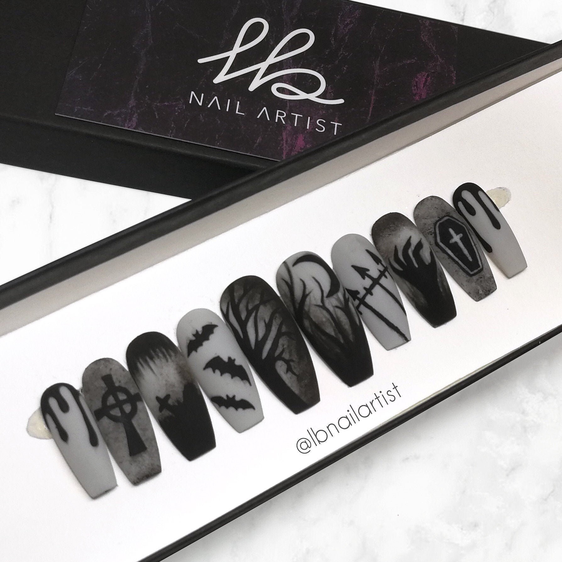 Press On Nails R I P Reusable False Nail Fake Nail Etsy