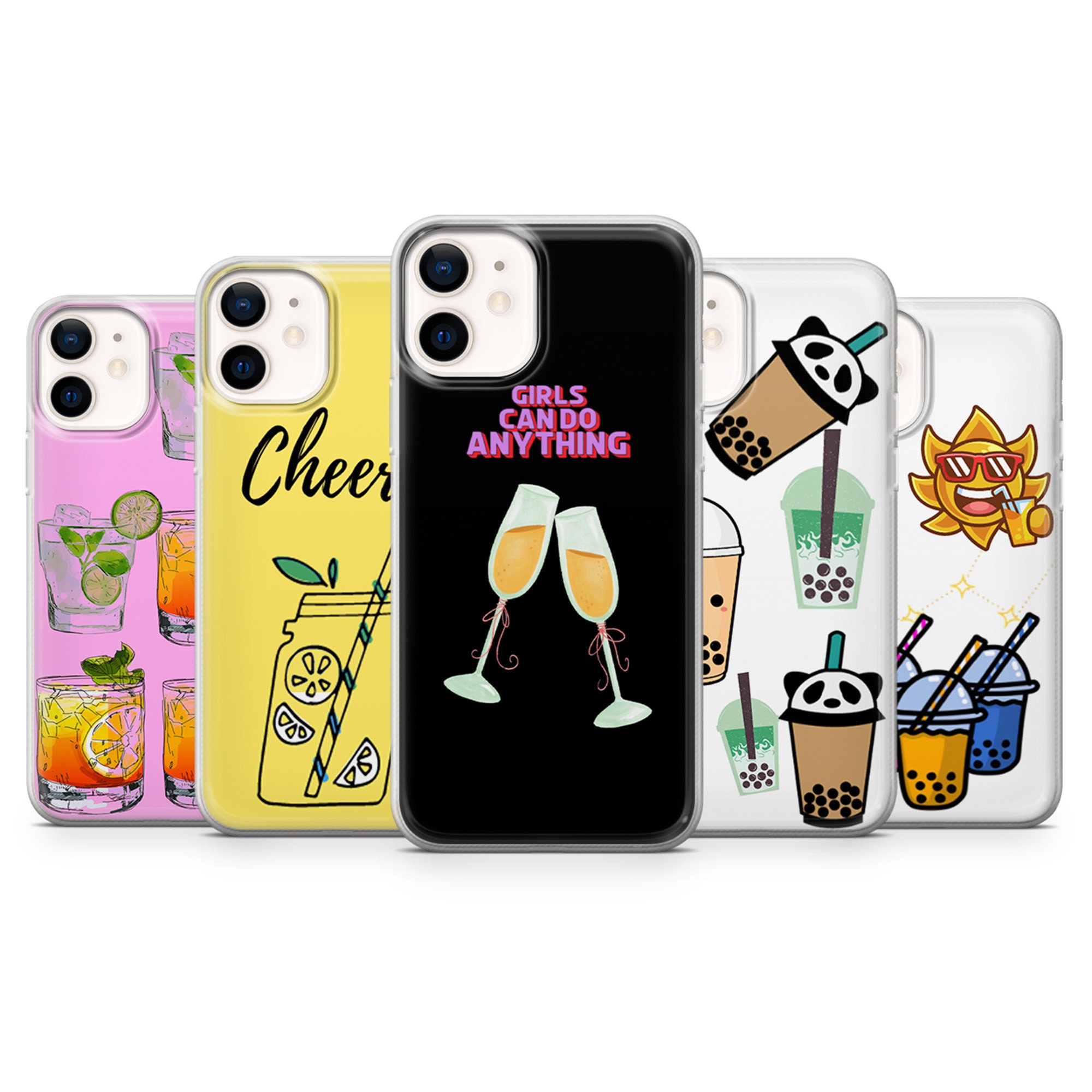 Drink Cute Phone Case Pink Gurly Cover Cover Fit For Iphone 14 Etsy