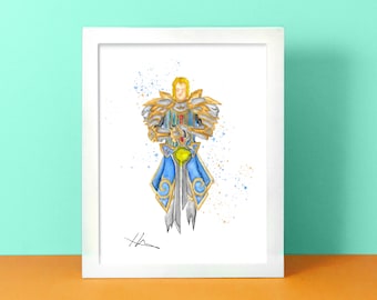 Anduin, Inspired by World of Warcraft Watercolour Print