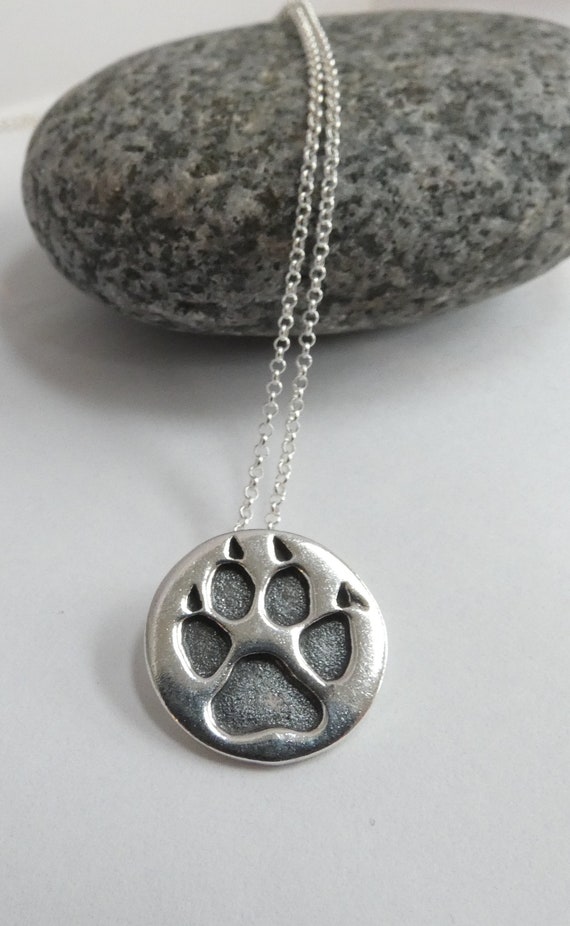 Ashes into fine silver solid dog,cat paw print ... - Folksy