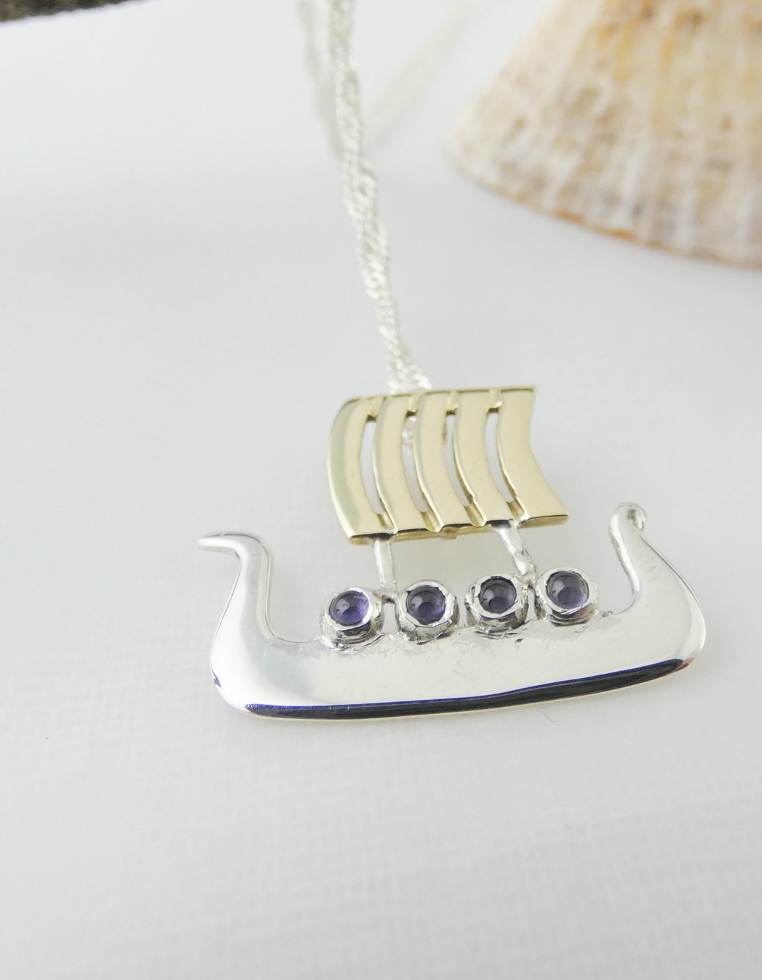 Kiss Of Leather Wikinger Schiff Anhänger - 925 Sterling Silber, Detailreich & Zeitlos