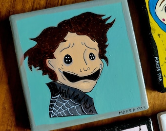 Coraline Ceramic Coaster - Coraline Art, Tim Burton Artwork, Creepy Cute Art, Gothic Decor, Occult Artwork, Wybie Coraline, Movie Fan Art