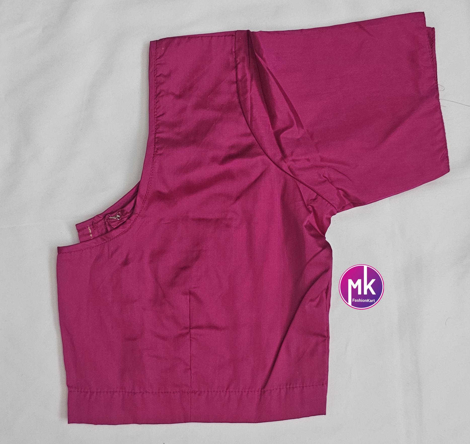 Readymade Saree Blouse - Vibrant colors Blouse with cotton lining for sarees/Lehenga - Silk Cotton blouse - Size 40" -MK Fashionkart