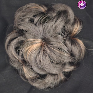 Messy bun hair piece with clip - Hair bun scrunchies synthetic wavy curly - Easy to wear Hair Accessories for Girls/women - MK Fashionkart