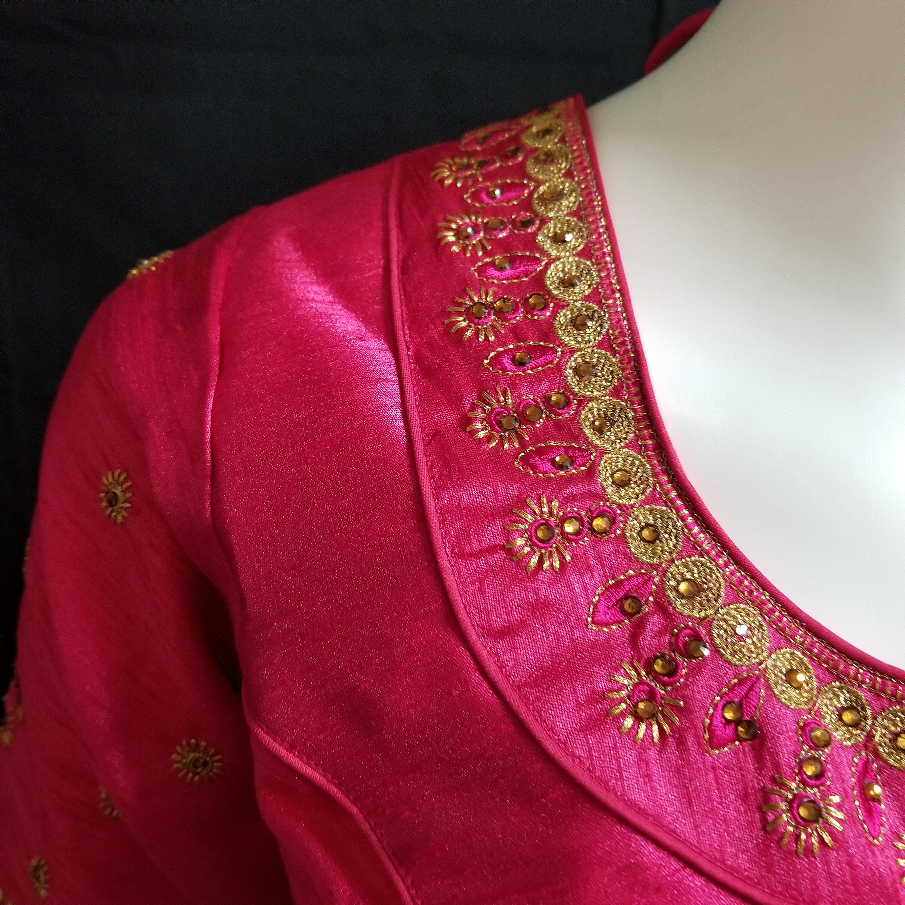Readymade Saree Blouse Pink Designer Silk Blouse MK | Etsy