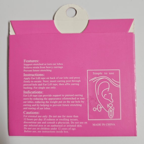 ear lobe support adhesive patches, invisible