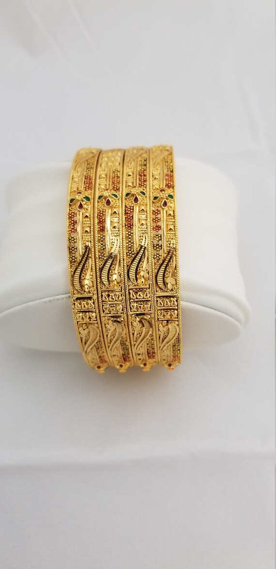 Gold polish shop bangles