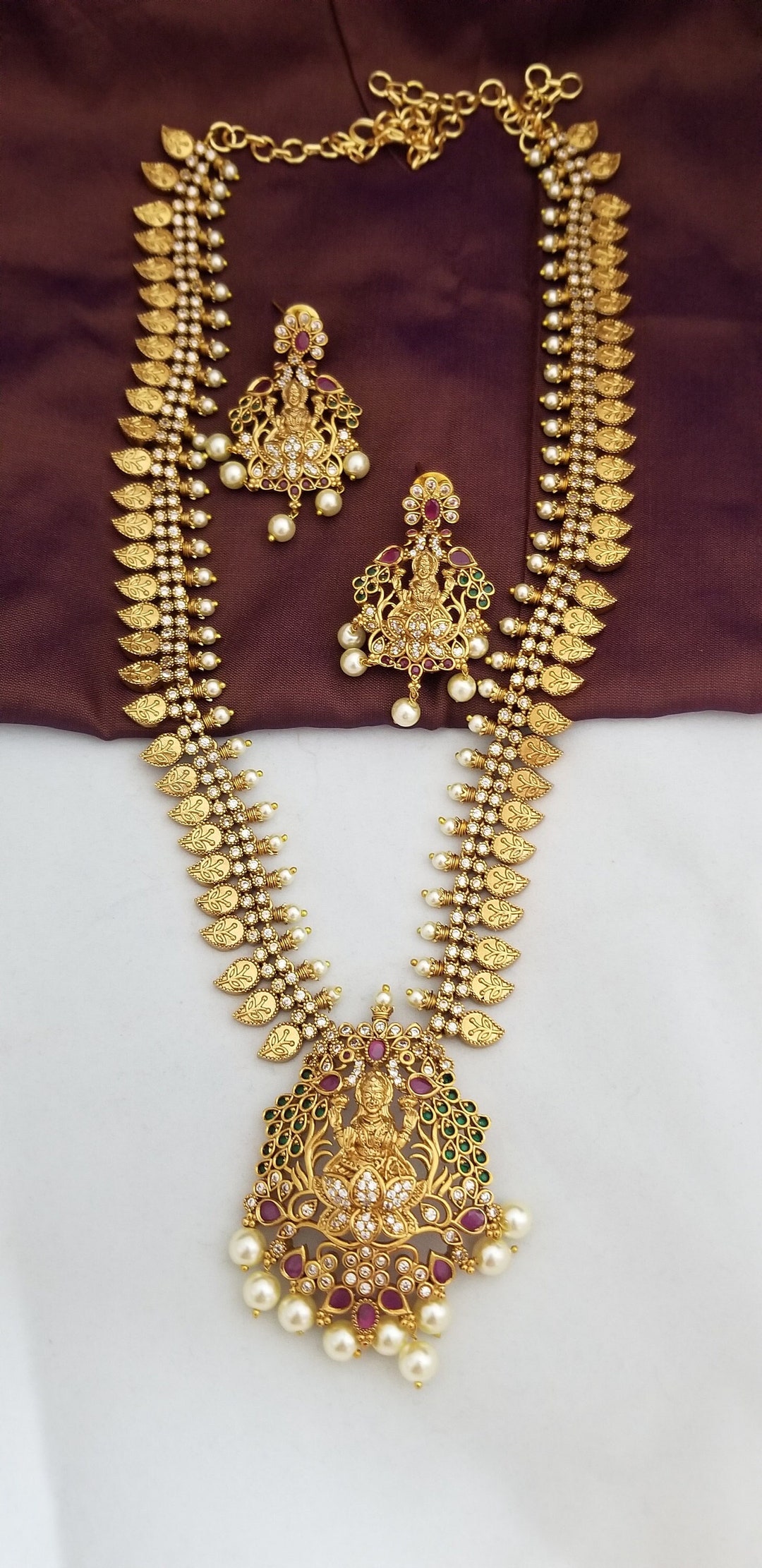 Lakshmi Premium Quality Gold Jewelry Replica Haram CZ and Etsy