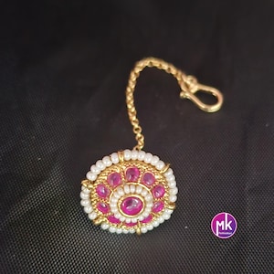 Bollywood style studded Rajasthani Borla Maang Tikka - Head piece - Wedding Tikka - MK Fashionkart - Indian Fashion Jewelry