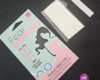Fashion Tape for Clothing and Jewelry - Body and Clothing Tape - Double sided multiple use Tape - (50 Strips) - MK Fashionkart