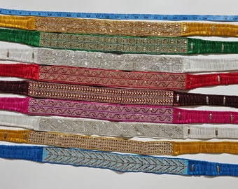 Designer Hip Belt with Elastic adjustable hooks - Saree Belt - Matching for Saree Lehenga - waist belt Saree Lehenga Fashion Jewelry