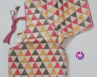Readymade Saree Blouse - Silk Basse Multi-color Triangle design Blouse - Saree/Lehenga blouse - Size 36", 40" and 42" - MK Fashionkart