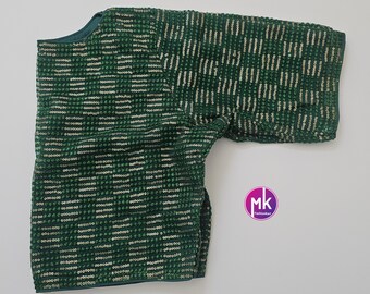 Readymade Saree Blouse - Celebrity style Netted Sequence, Embroidery work High Neck Blouse - Saree/Lehenga blouse - Size 36", 40"