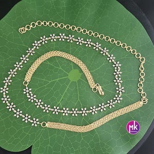 Premium Quality Gold finish with AD stones Hip Chain - Vaddanam-Kamarbandh-Kamarpatta-Waist belt-Hip belt-Belly chain - MK Fashionkart