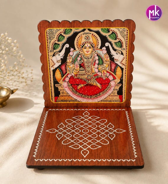 Handmade Lakshmi Kolam Diya stand/Pooja Decoration Item - House warming Gift, Pooja Decor, Pooja return gift - MK Fashionkart