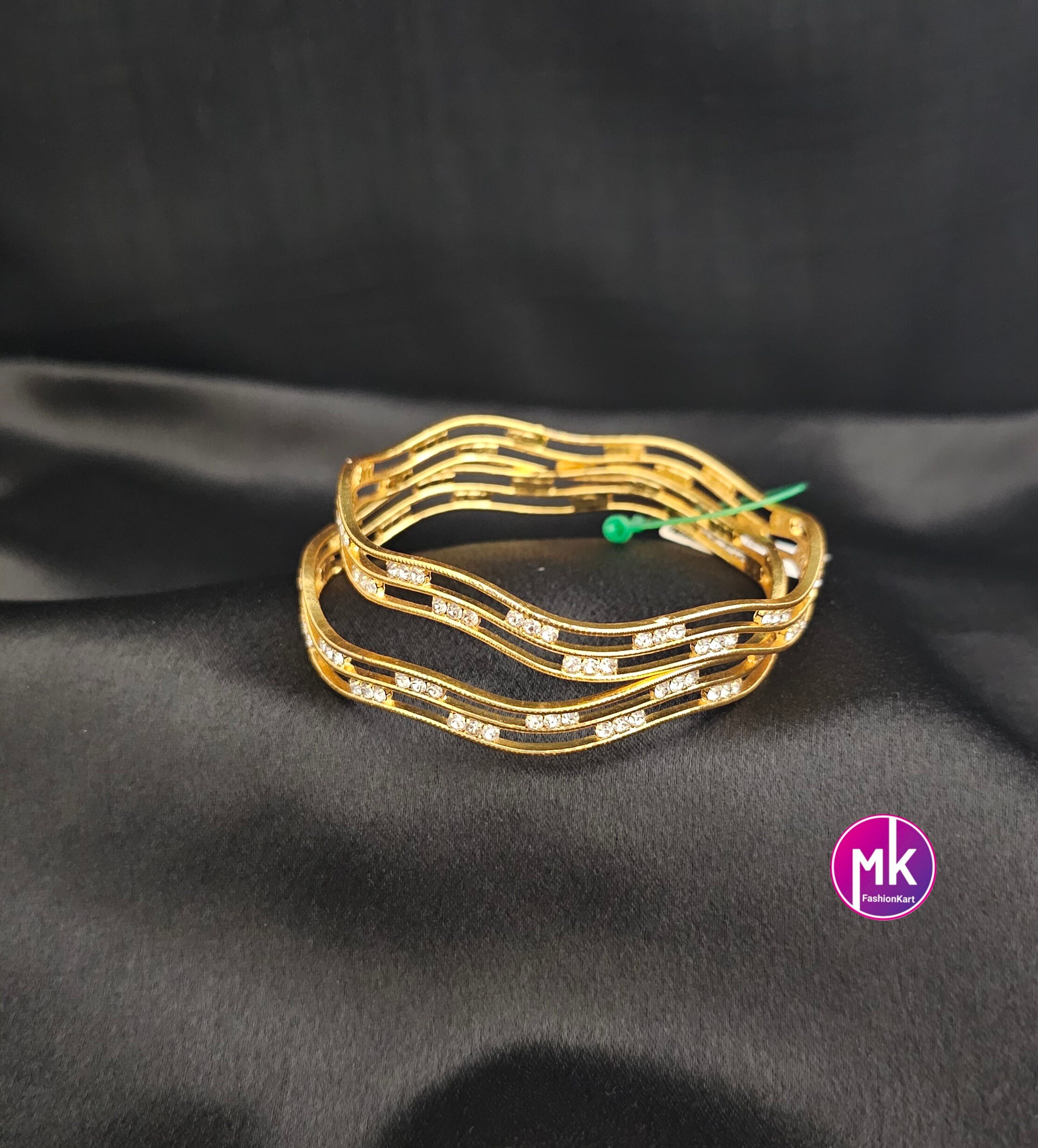 Gold Finish Bangles - Set of 2 Bangles - Size 2.4, 2.6, 2.8 and