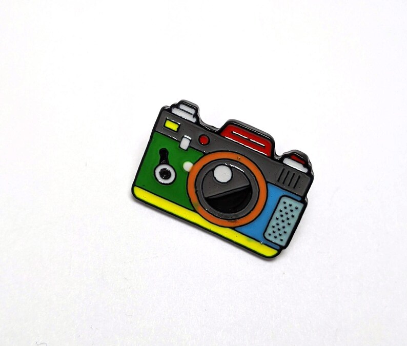 Retro Camera Photography Enamel Backpack pin