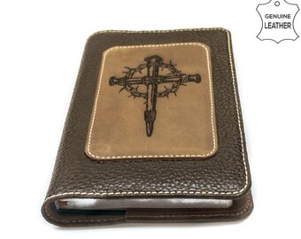 Biblia ESV de líneas finas, Biblia de piel de vaca de grano completo, Biblia hecha a mano, Biblia ESV.