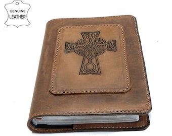 PERSONALIZED ESV Wide Margin Reference Bible Full Grain Cowhide Leather Bible, Handmade Bible, ESV Bible