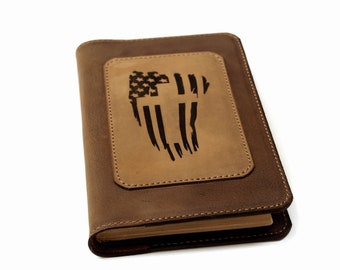 Biblia ESV de líneas finas, Biblia de piel de vaca de grano completo, Biblia hecha a mano, Biblia ESV.