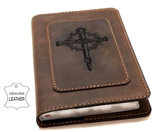 Echte KJV-bijbel met grote letter, volnerf rundleerbijbel, KJV-bijbel gepersonaliseerd.
