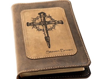 Biblia ESV de letra grande, Biblia de piel de vacuno de grano completo, Biblia hecha a mano, Biblia ESV.