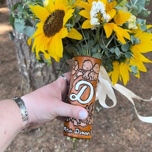 Tooled Leather Bouquet Wrap