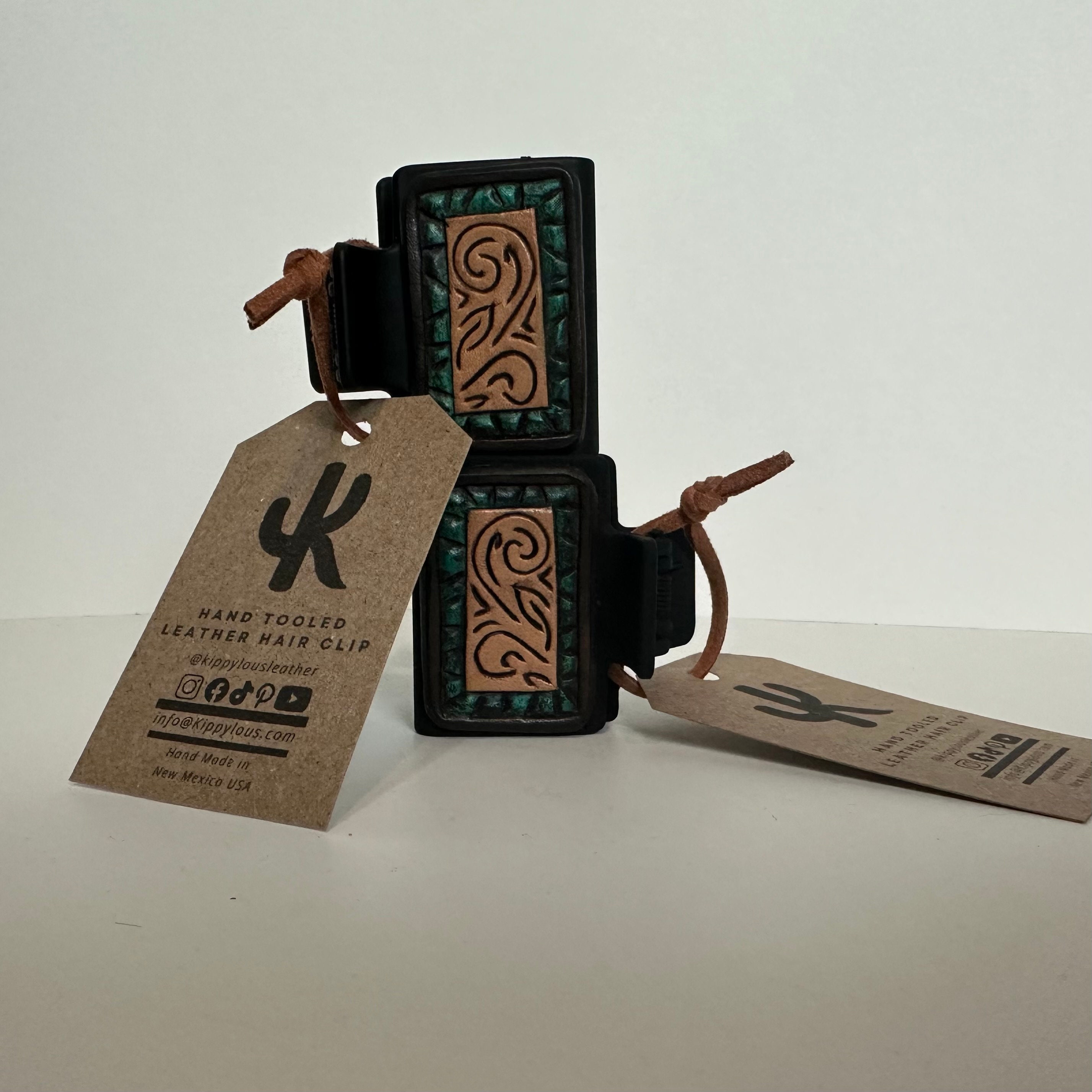 Hand Tooled Leather Hair Clip - Etsy