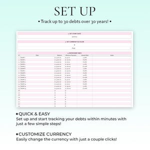 Debt Payoff Tracker Debt Snowball Spreadsheet Google Sheets Debt Tracker Financial Planner Debt Payment Tracker Monthly Budget Spreadsheet image 4