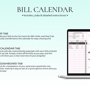Fakturakalender Fakturaplanerare Utgiftsspårare Fakturaorganisatör Budgetkalkylblad Månadsfakturaspårare Finansiell planerare Google Sheets Excel bild 3