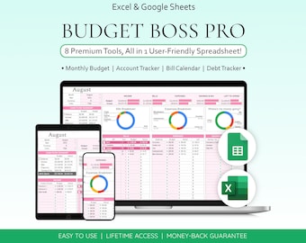 Plantilla completa de hoja de cálculo de presupuesto Planificador financiero todo en uno Hojas de cálculo de Google Excel Herramienta de gestión financiera Rastreador de deudas Rastreador de ahorros