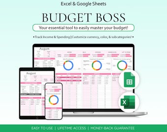 Hoja de cálculo de presupuesto mensual Seguimiento de presupuesto Hojas de cálculo de Google Plantilla de presupuesto de Excel Seguimiento de facturas Seguimiento de gastos Seguimiento de finanzas Planificador de presupuesto