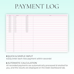 Debt Payoff Tracker Debt Snowball Spreadsheet Google Sheets Debt Tracker Financial Planner Debt Payment Tracker Monthly Budget Spreadsheet image 8
