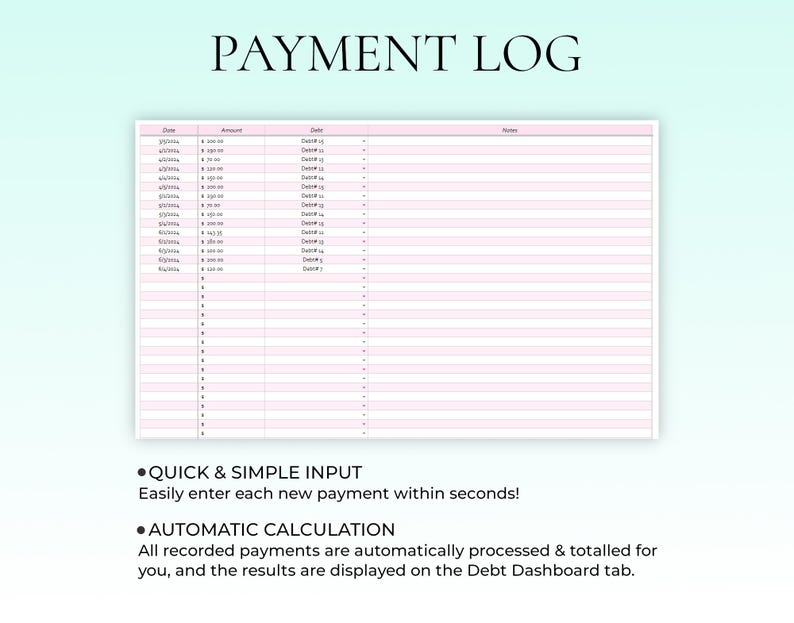 Debt Payoff Tracker Debt Snowball Spreadsheet Google Sheets Debt Tracker Financial Planner Debt Payment Tracker Monthly Budget Spreadsheet image 8