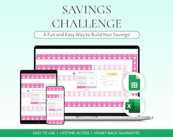 Desafío de ahorro de 100 días, Desafío de ahorro en efectivo, Juego de desafío de ahorro digital, Hoja de cálculo de seguimiento de fondos de amortización